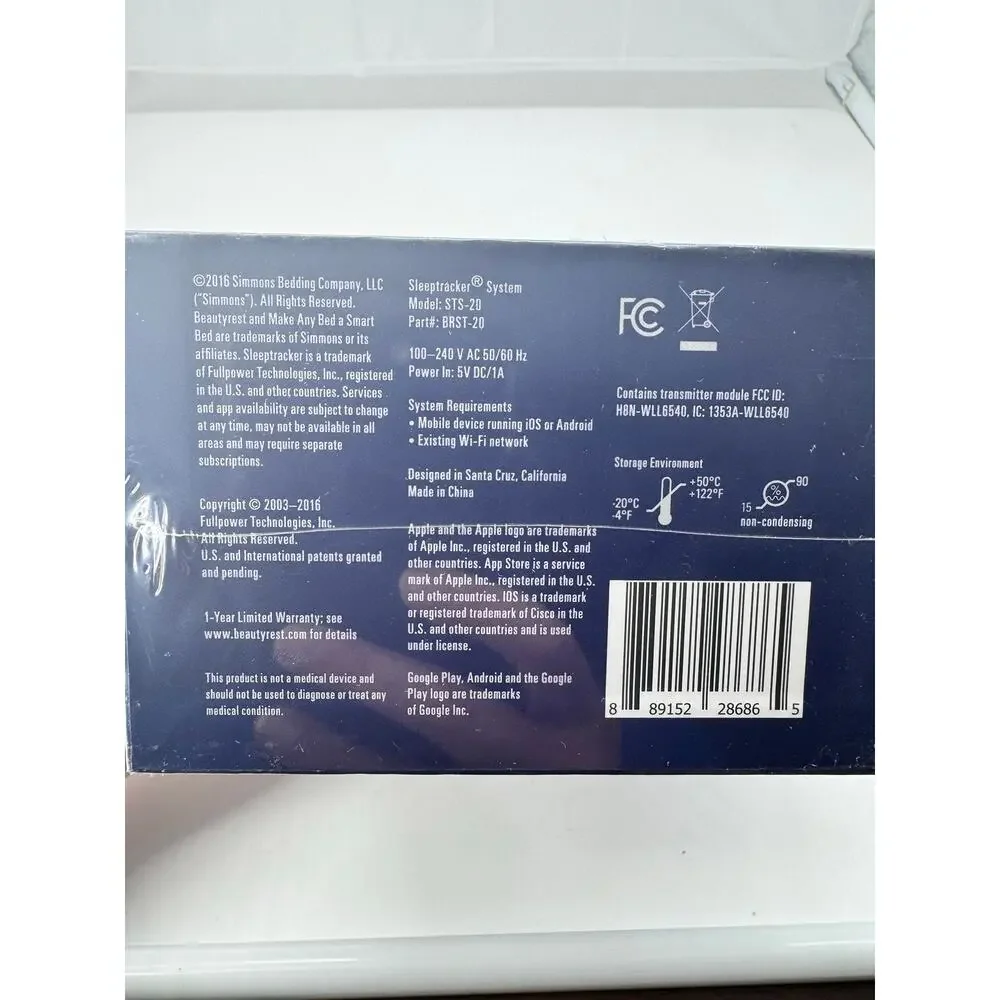 Simmons BeautyRest Sleep Tracker STS-20 - factory sealed